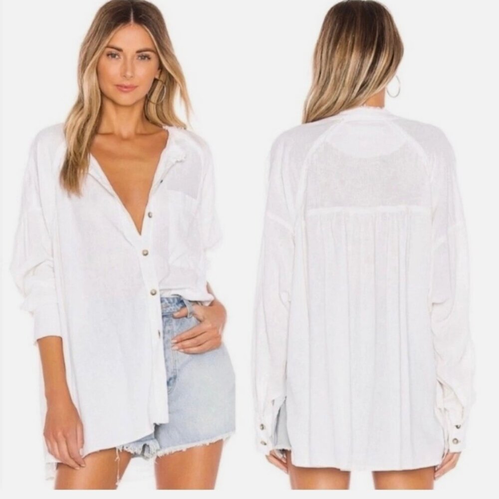 Free People White Blouse "EUC" - Picture 12 of 14